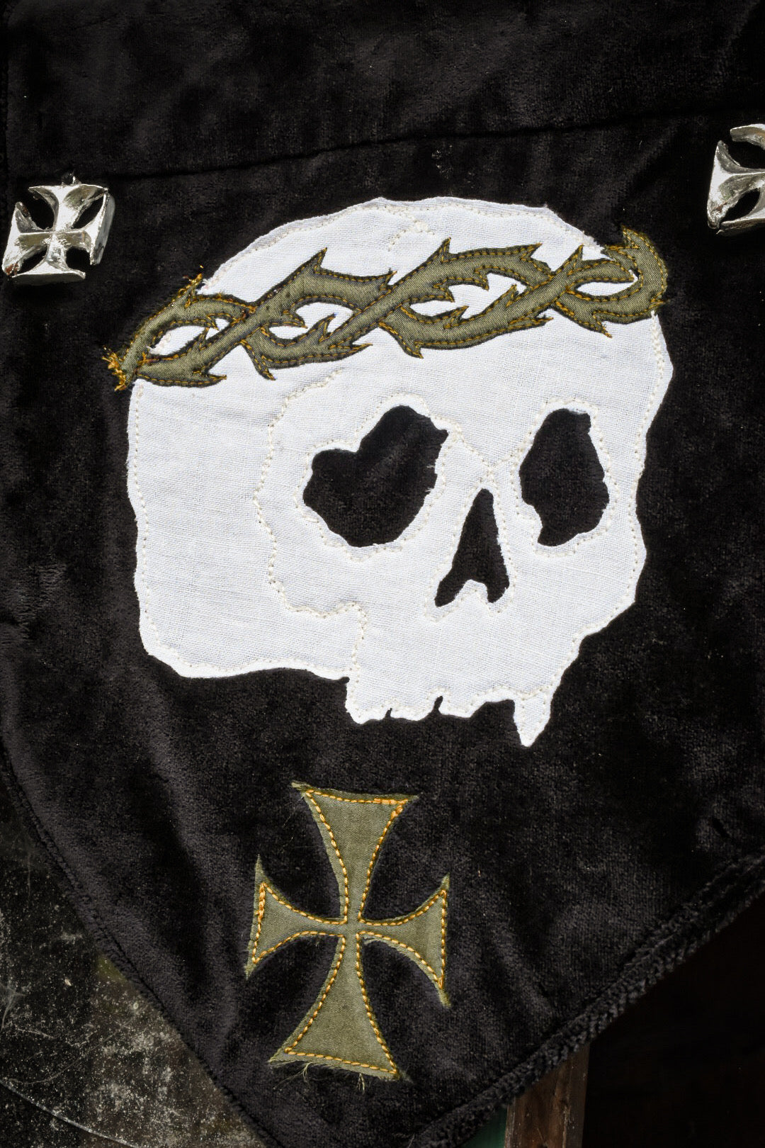 - BANNIÈRE - Etsi Mortuus Urit ! - VELOURS NOIR